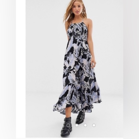 Free People Heat Wave Printed Maxi Dress Black OB957972 ,XS,MSRP-$108 - Picture 4 of 6